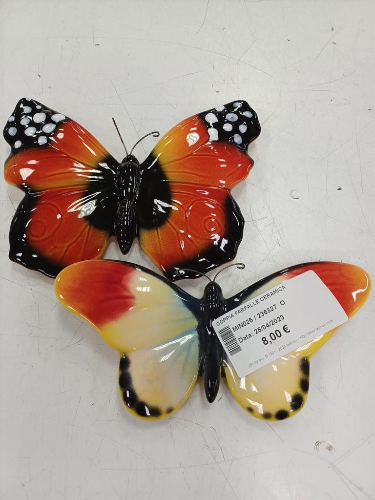 Coppia Farfalle Ceramica 