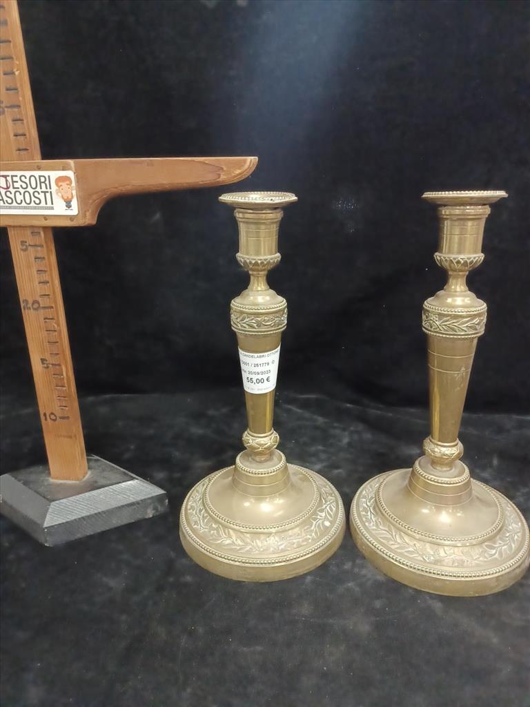 Coppia Candelabri Ottone 