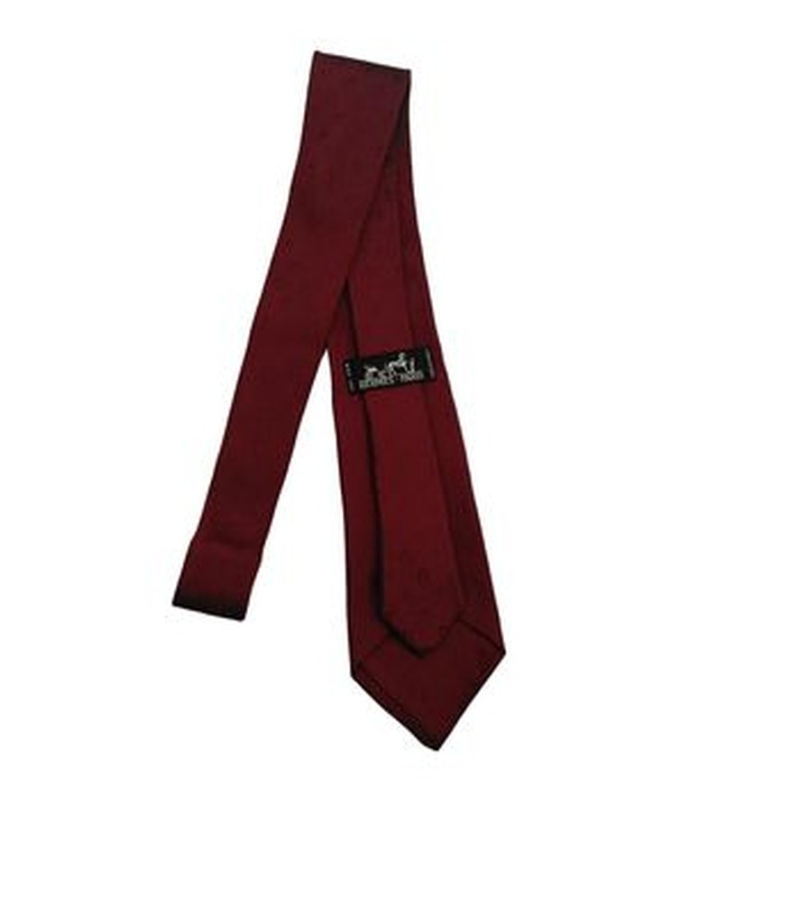 Cravatta Hermes Rossa Bordeaux