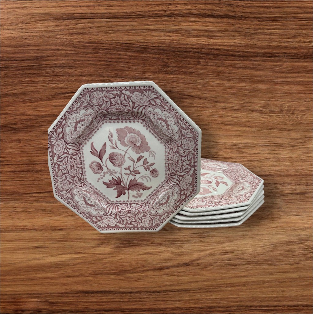 Piatti Decoro Fiori Rossi Spod