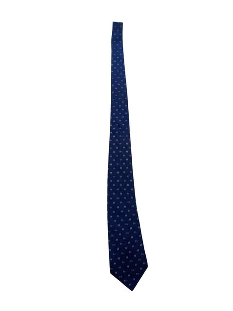 Cravatta Hermes Paris Seta Blu