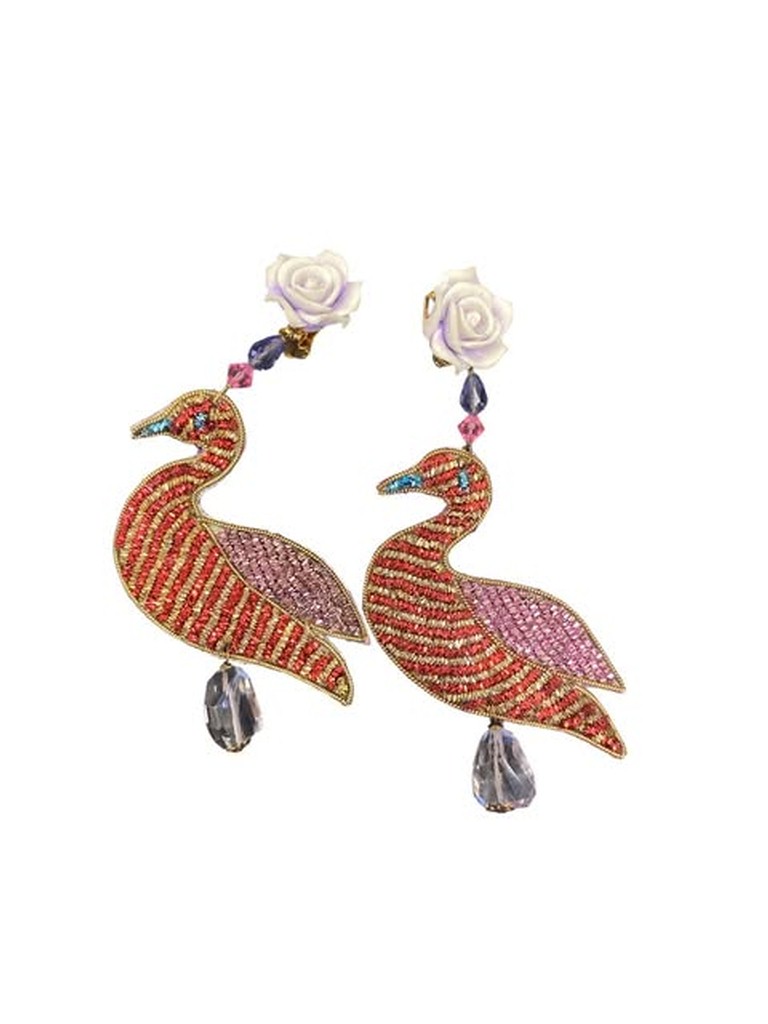 ORECCHINI CLIP CON CIGNO